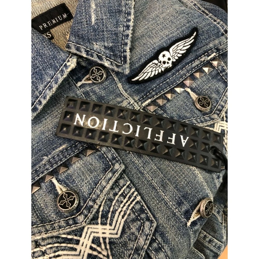 AFFLICTION Women's DENIM JACKET THUNDER JACKET - Picture 8 of 9